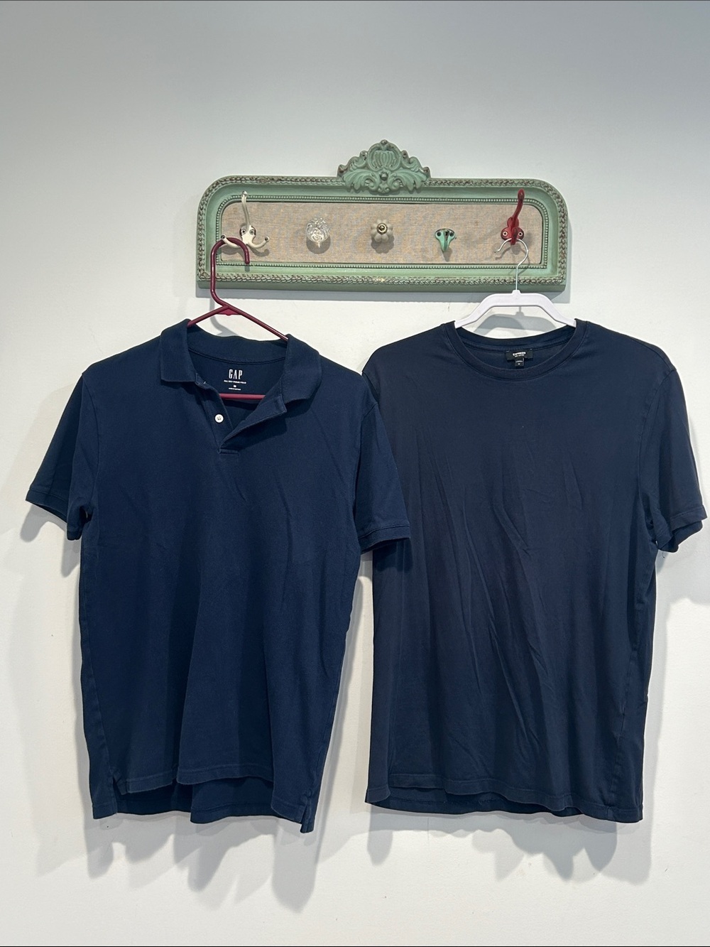 GAP Express Bundle Men's Dark Navy blue classic Polo Shirt Short Sleeve medium